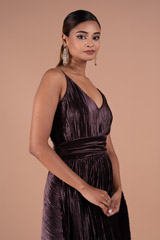 Brown Bronze V Neck GownDSC07951