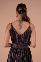 Brown Bronze V Neck GownDSC07957