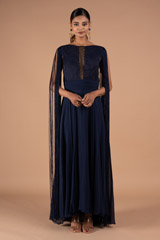 Navy Blue Lace Gown