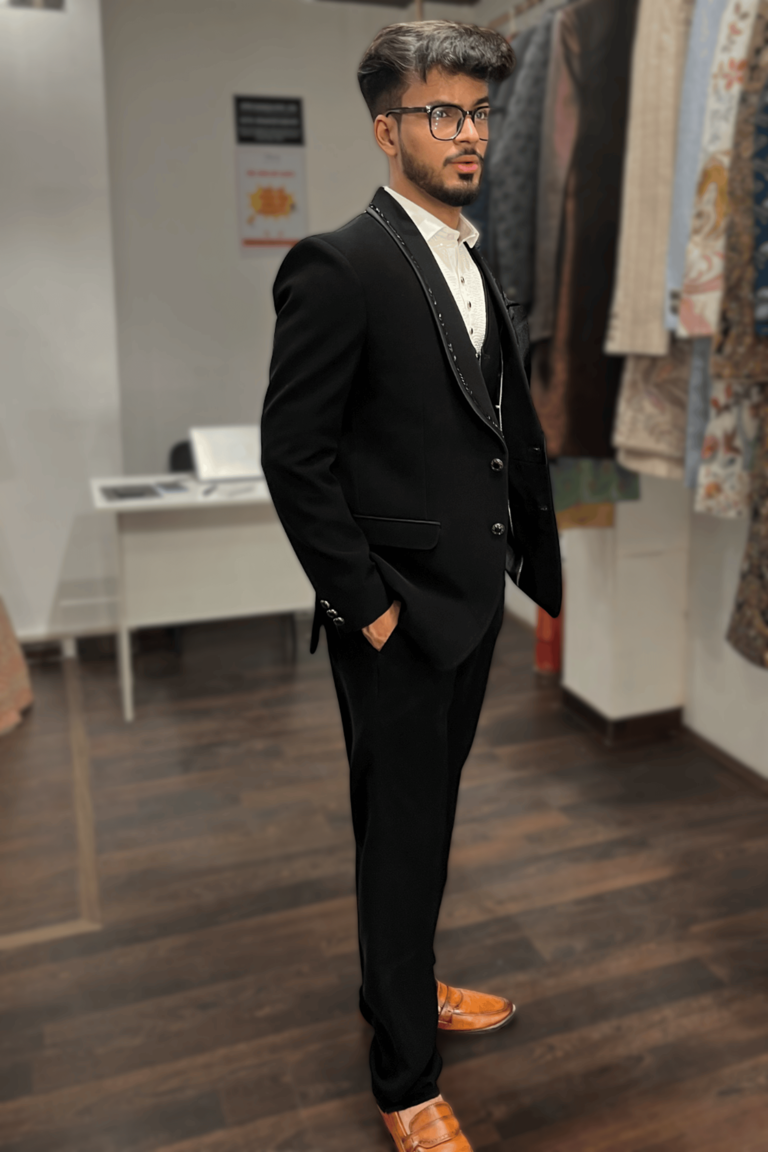 Black Five Pieces Suit Set8