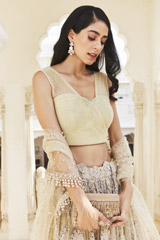Heavy Embellished Beige lehenga2