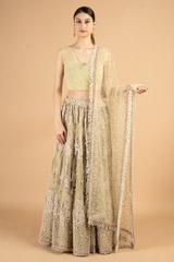 Heavy Embellished Beige lehenga5