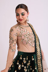 Green Embroidered Lehenga SetIMG_1060