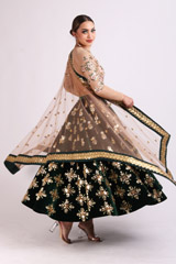 Green Embroidered Lehenga Set