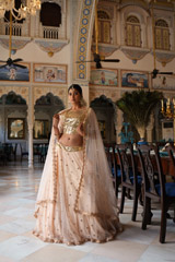 Peach Tulle Lehenga Set