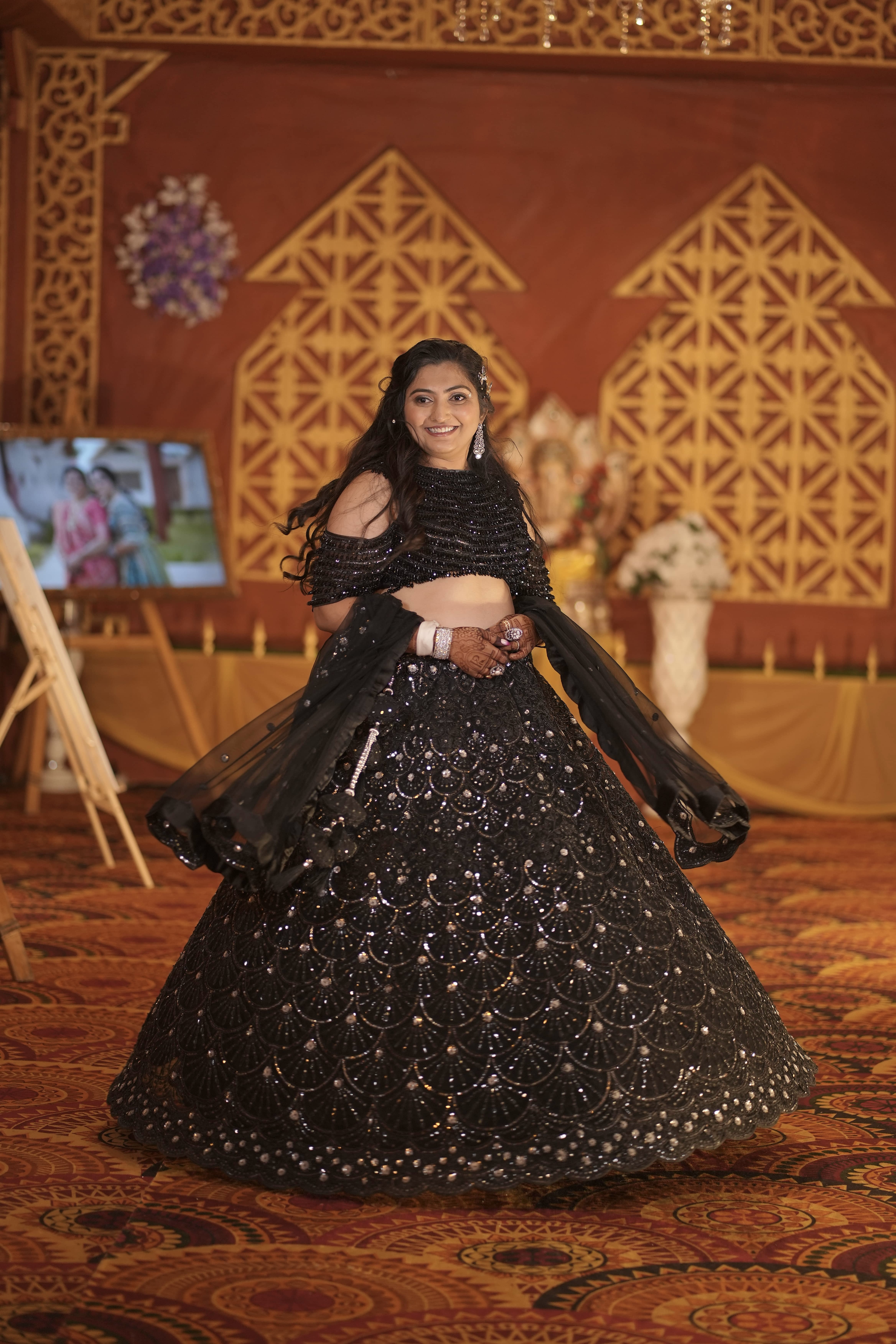 Black Mirrorwork Lehenga Set