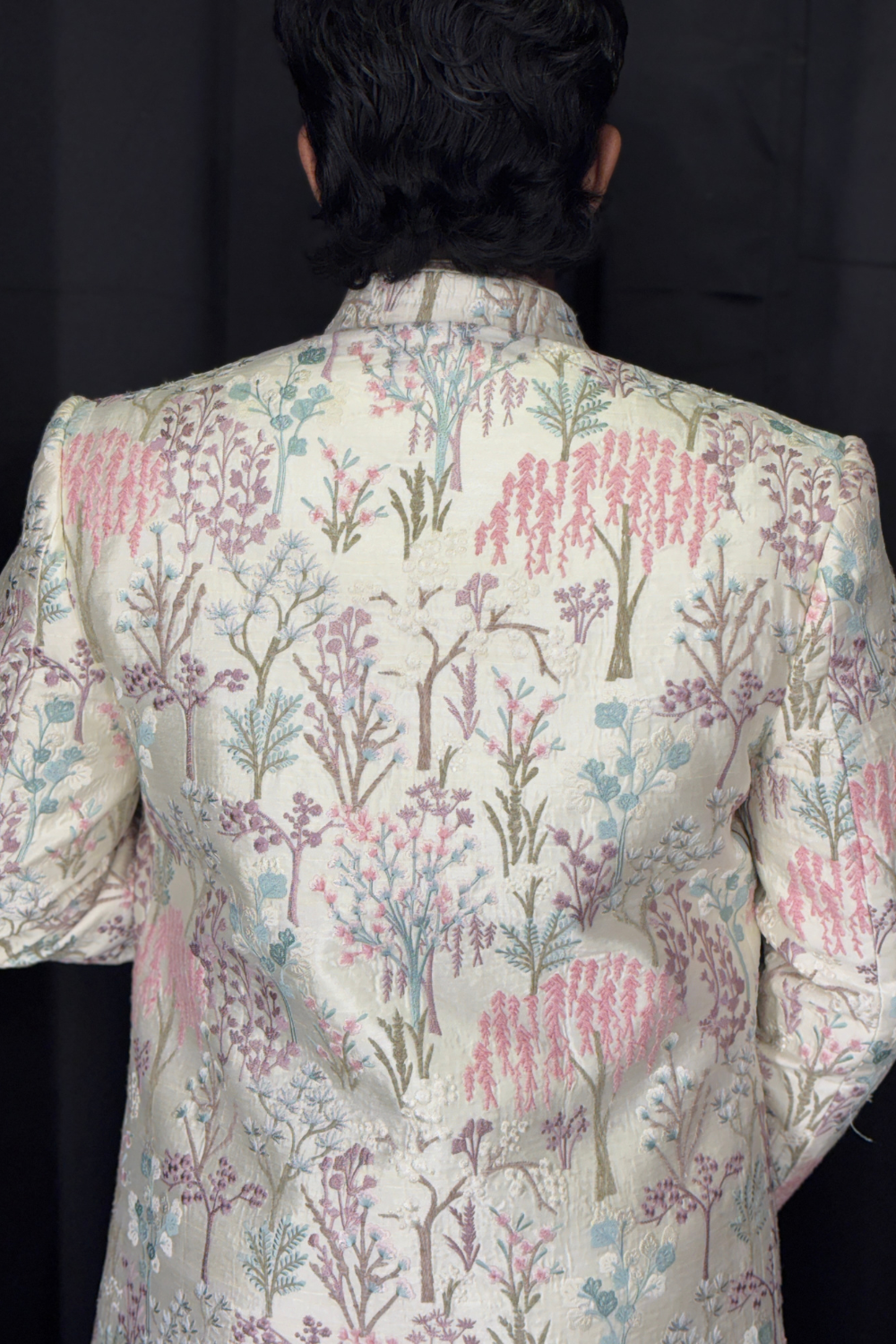 Pastel Green Indo Western Set With Multi- coloured Thread Work Embellishment6