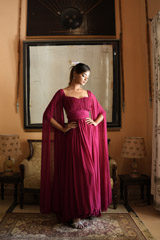 Maroon Flared Sleeves GownDSC07807