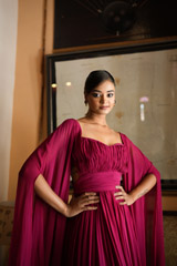 Maroon Flared Sleeves GownDSC07816