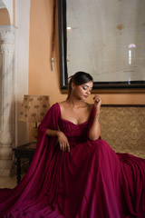 Maroon Flared Sleeves GownDSC07820