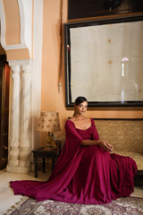 Maroon Flared Sleeves GownDSC07824