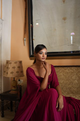 Maroon Flared Sleeves GownDSC07825