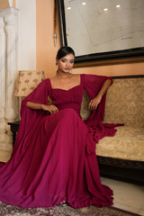 Maroon Flared Sleeves GownDSC07830