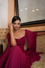 Maroon Flared Sleeves GownDSC07833