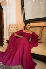 Maroon Flared Sleeves GownDSC07836