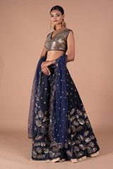 Navy Blue Embellished LehengaDSC08139