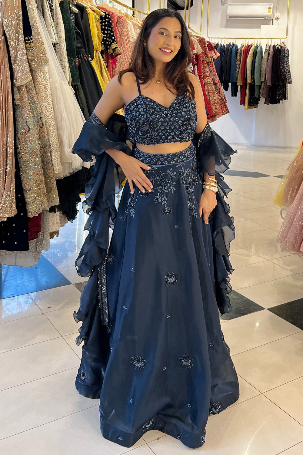 Midnight Navy Lehenga Set