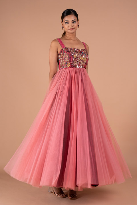 Pink Panel Gown