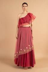 Pink One Shoulder Glam Set