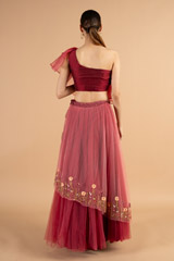 Pink One Shoulder Glam SetDSC01000