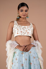 Mint Raw Silk LehengaDSC08782