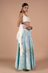 Mint Raw Silk LehengaDSC08793