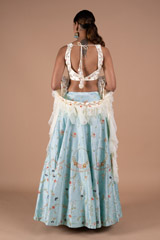 Mint Raw Silk LehengaDSC08797