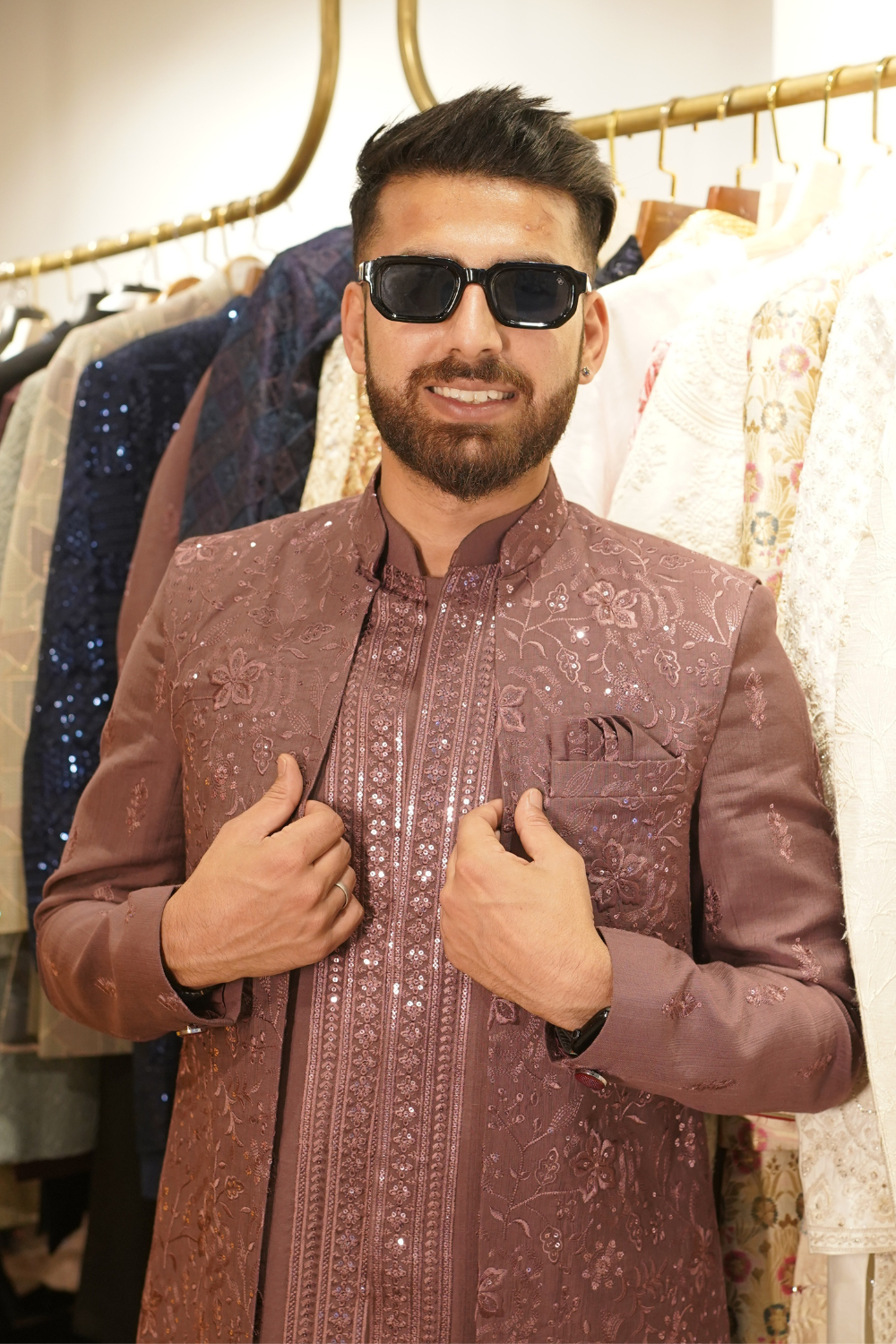 Mauve Indo- Western Sherwani Set3