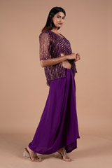 Purple Satin Saree GownDSC08768