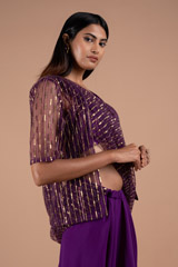 Purple Satin Saree GownDSC08769