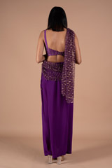 Purple Satin Saree GownDSC08772