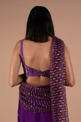 Purple Satin Saree GownDSC08773