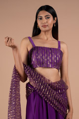 Purple Satin Saree GownDSC08779