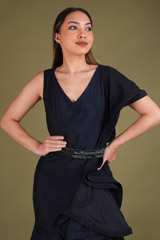 Navy Blue Ruffle GownDSC03670