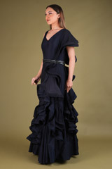 Navy Blue Ruffle GownDSC03672