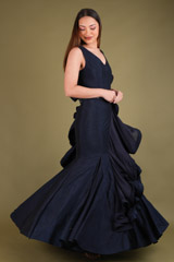 Navy Blue Ruffle GownDSC03676