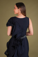 Navy Blue Ruffle GownDSC03677