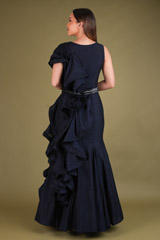 Navy Blue Ruffle GownDSC03678