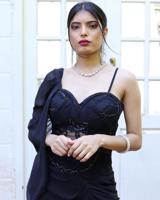 Black Embroidered Saree Gown2