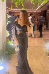 Black Embroidered Saree Gown5