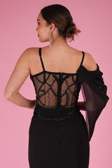 Black Embroidered Saree GownDSC03336