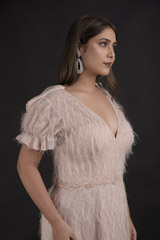 Nude Ruffle Gown_DTR1293