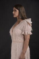 Nude Ruffle Gown_DTR1294