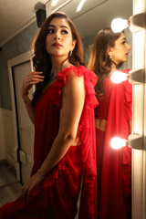 One Shoulder Ruffle Saree2