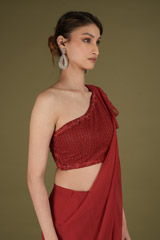 One Shoulder Ruffle SareeDSC02260