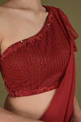 One Shoulder Ruffle SareeDSC02261