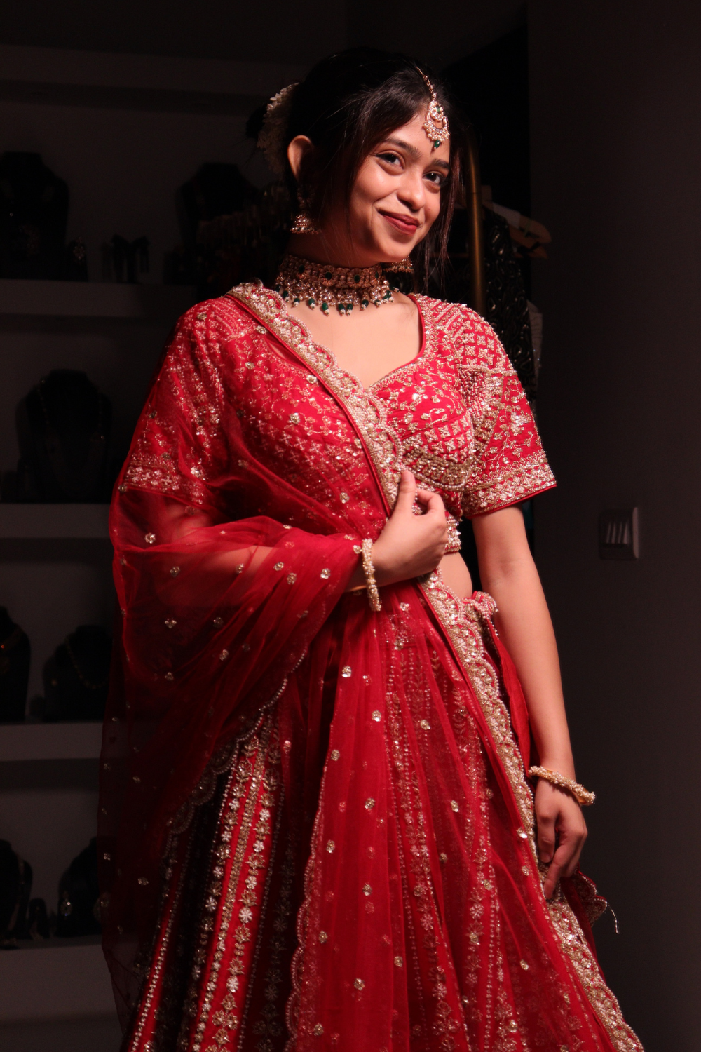 Maroon Bridal Lehenga With Zari WorkSet4