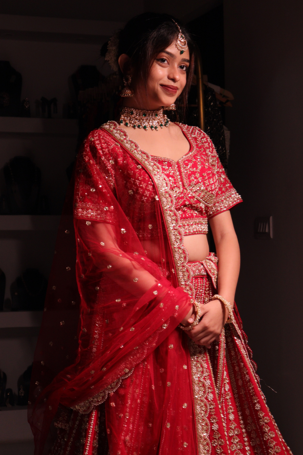 Maroon Bridal Lehenga With Zari WorkSet5