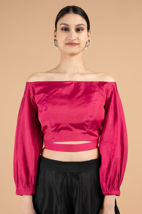 Pink Puffed Sleeve Blouse