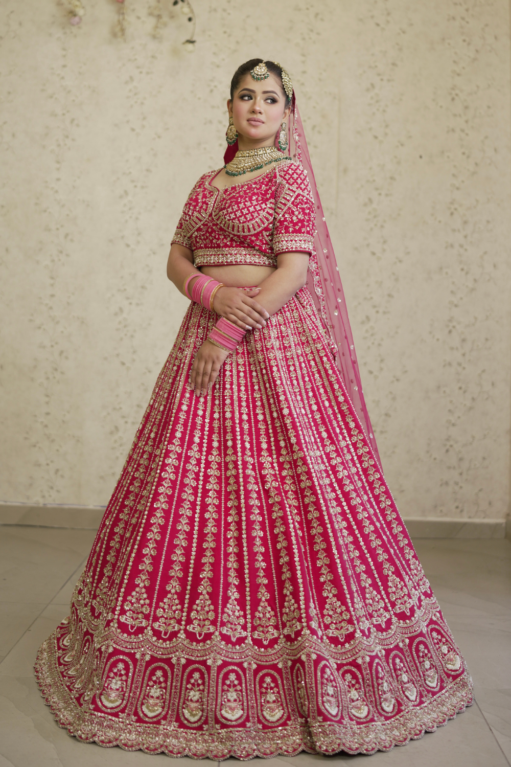 Rani Pink Bridal Lehenga Set